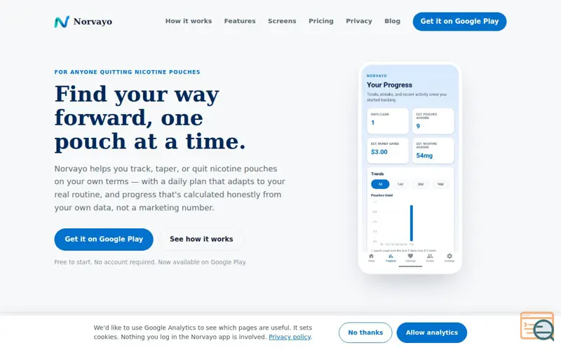 Screenshot of Norvayo — Find your way forward