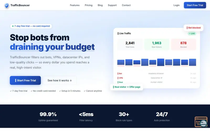 Screenshot of TrafficBouncer