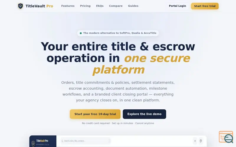 Screenshot of TitleVault Pro