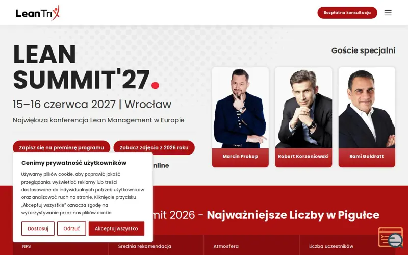 Screenshot of Lean Summit, a launch using DOMPurify