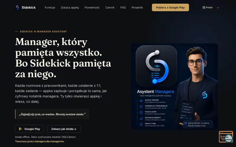 Screenshot of Sidekick AI Manager
