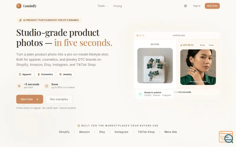 Screenshot of Luminify
