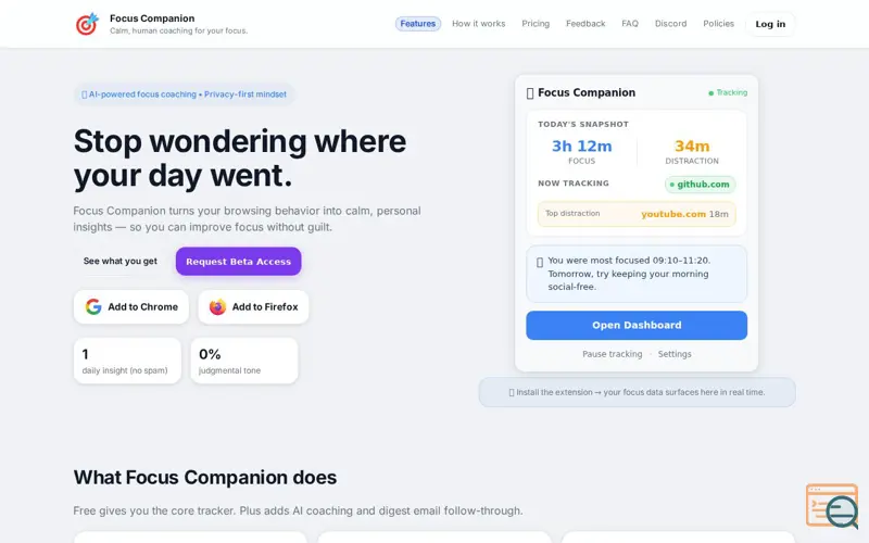 Screenshot of Focus Companion