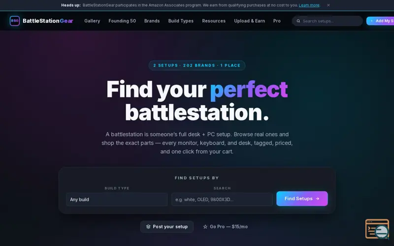 Screenshot of BattleStationGear