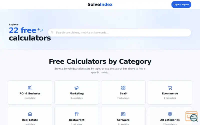 Screenshot of Free Business Calculators for ROI, Profit & Marketing