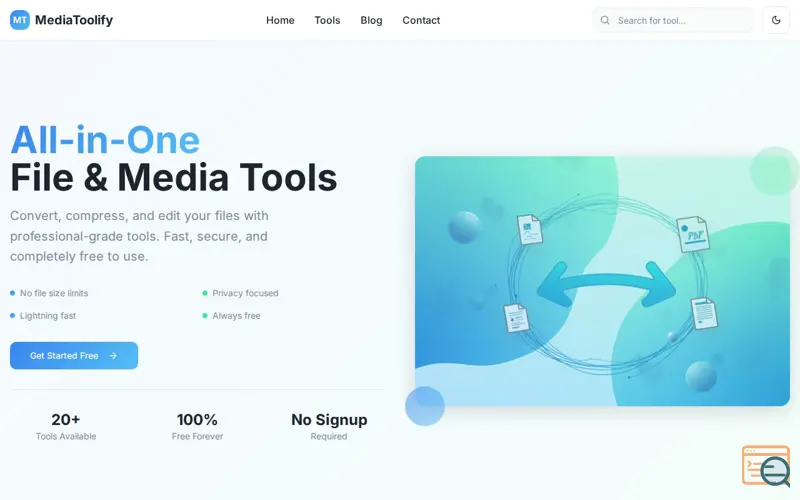 Screenshot of MediaToolify