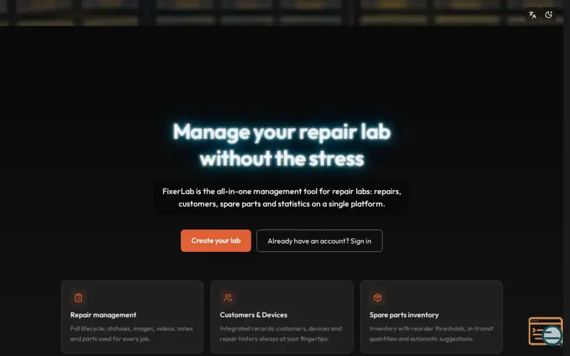 Screenshot of FixerLab