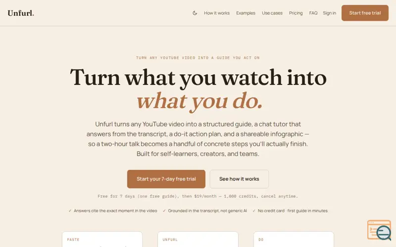 Screenshot of Unfurl
