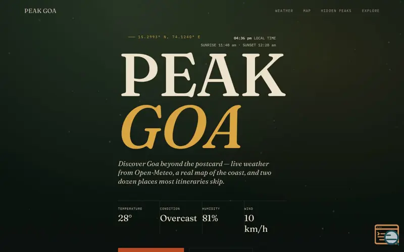Screenshot of PEAK GOA