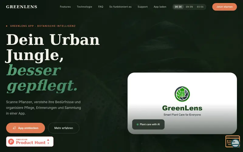 Screenshot of GreenLens