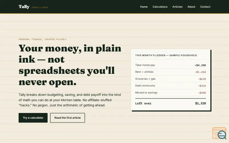 Screenshot of Tally
