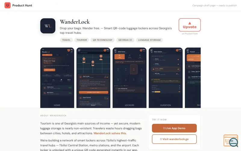 Screenshot of WanderLock 