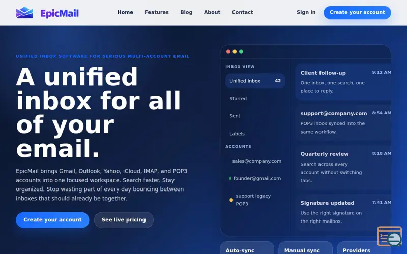 Screenshot of EpicMail