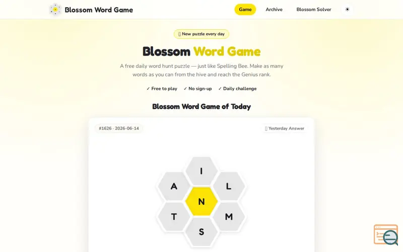 Screenshot of Blossom Word Game