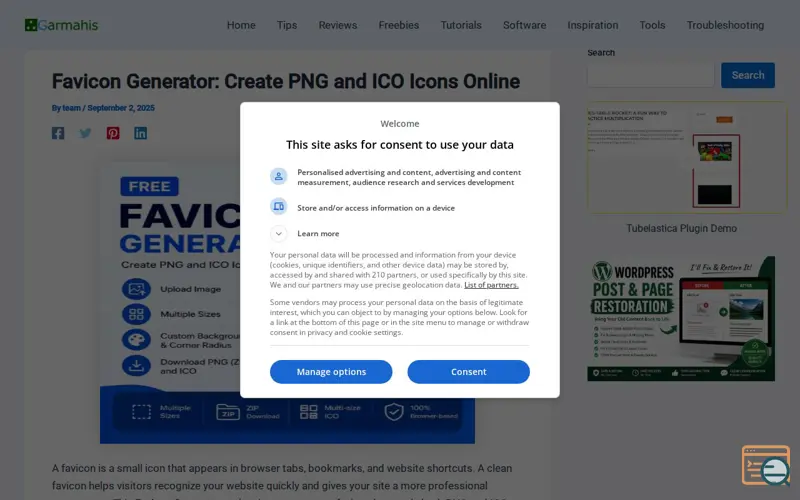 Screenshot of Favicon Generator