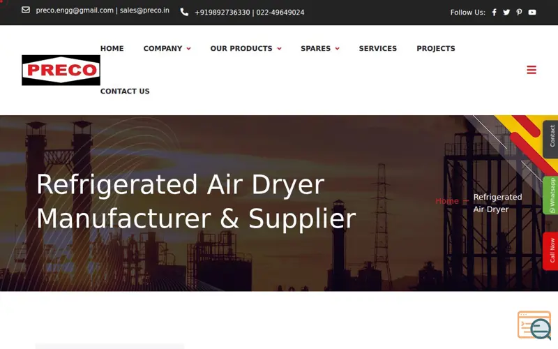 Screenshot of No.1 Refrigerated Air Dryer Manufacturer
