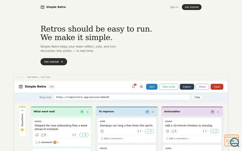 Screenshot of Simple Retro