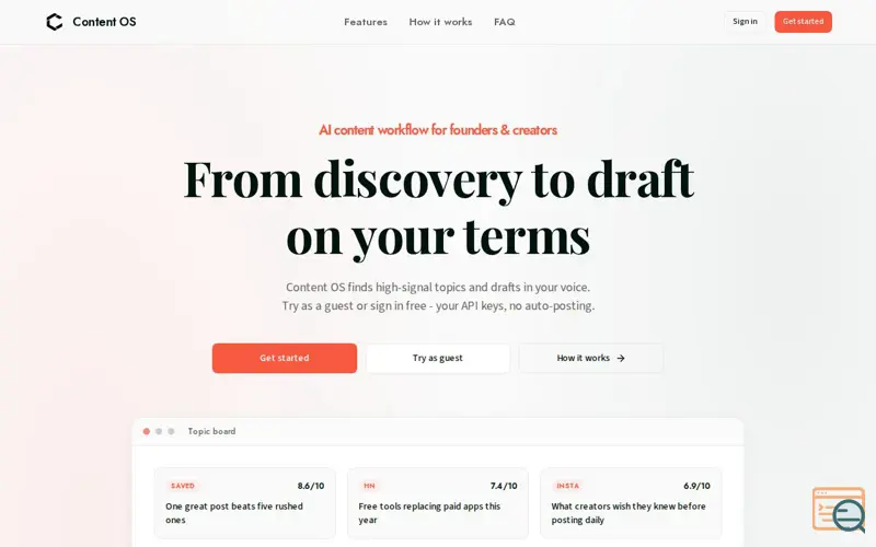 Screenshot of Content OS