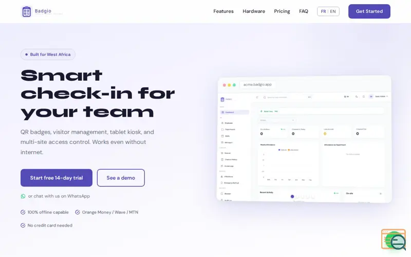 Screenshot of Badgio App