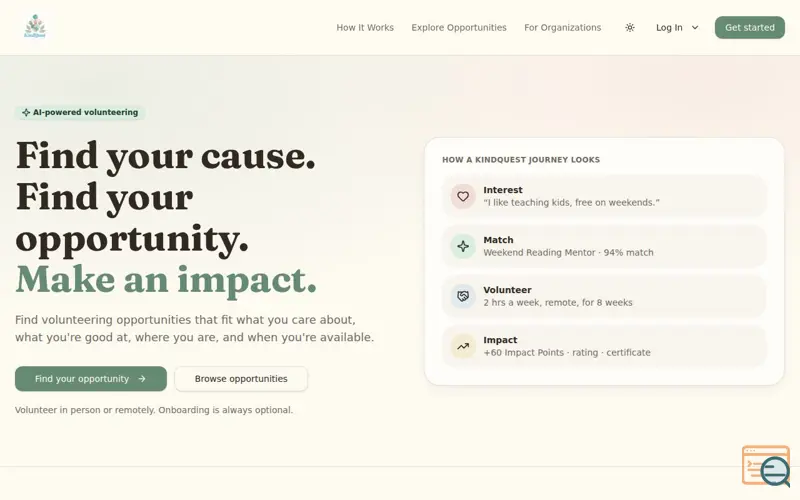 Screenshot of KindQuest 