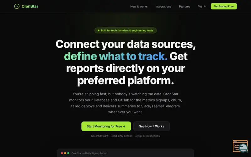 Screenshot of CronStar