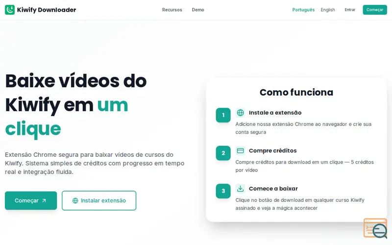 Screenshot of Baixador do Kiwify