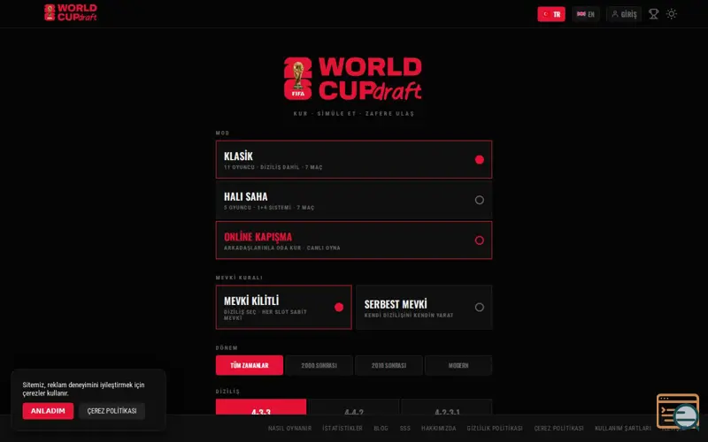 Screenshot of World Cup Draft