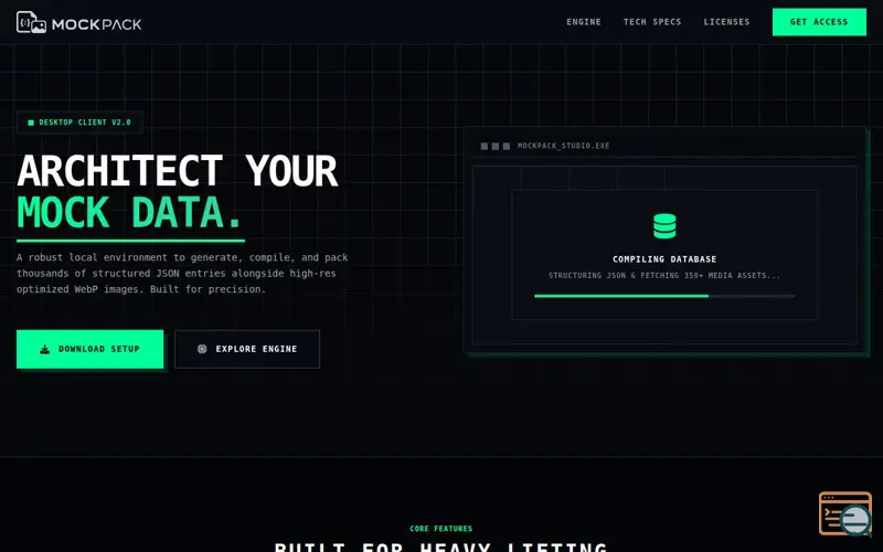 Screenshot of MockPack