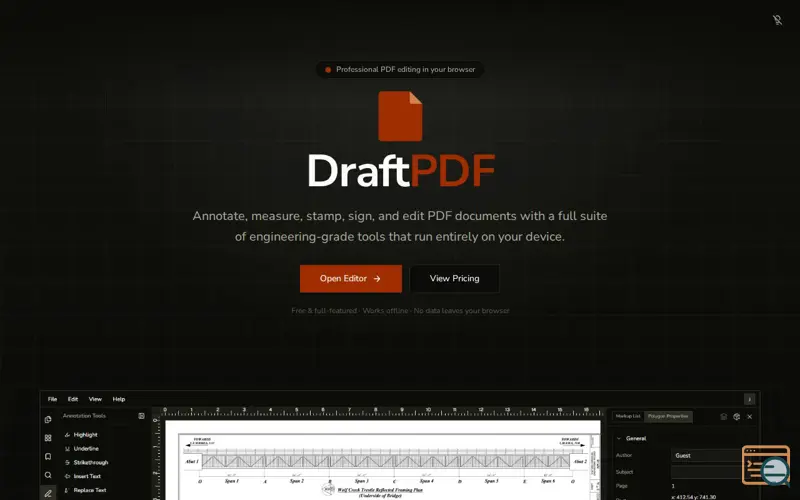 Screenshot of DraftPDF