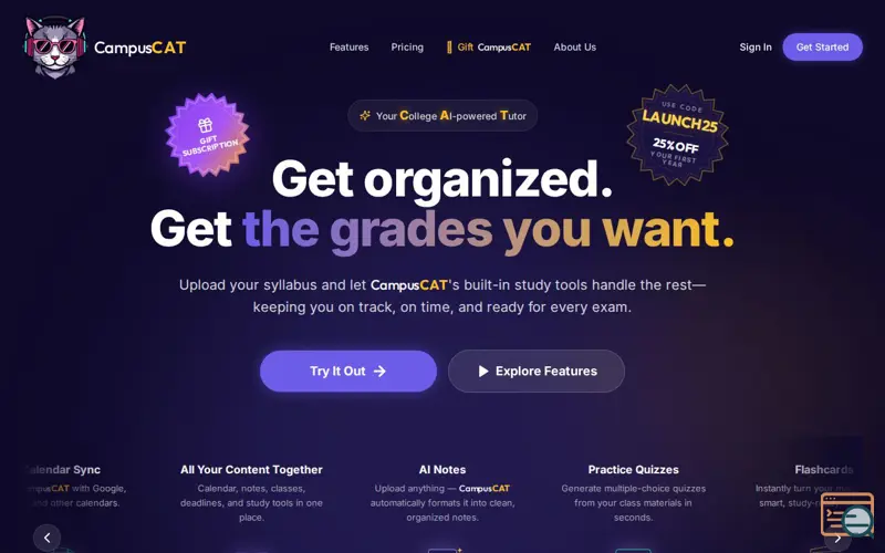 Screenshot of CampusCAT