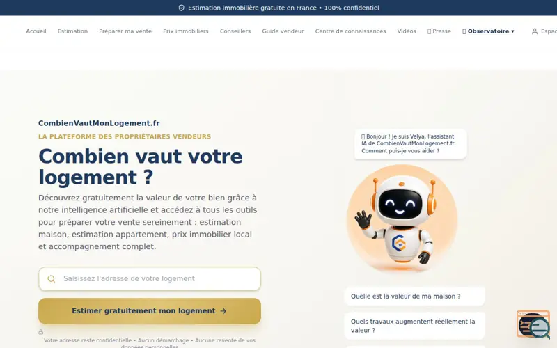 Screenshot of Combienvautmonlogement.fr
