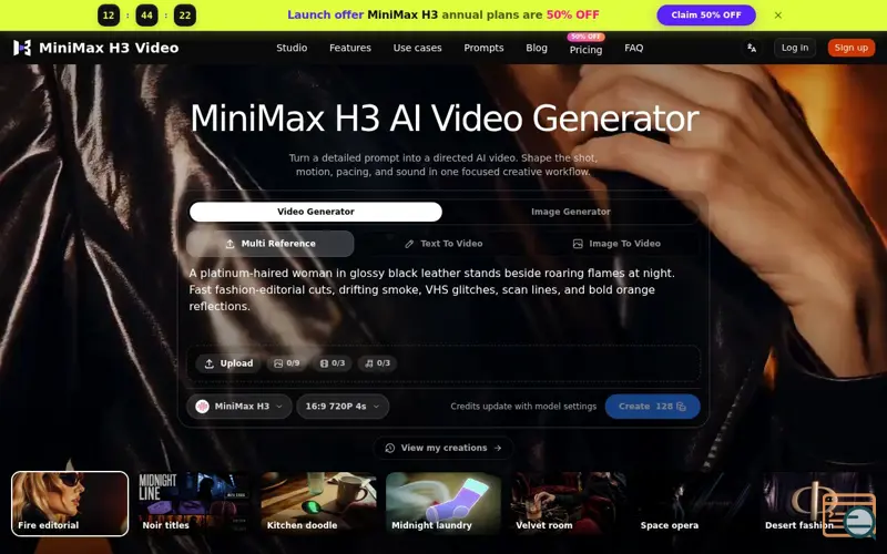 Screenshot of MiniMax H3 Video