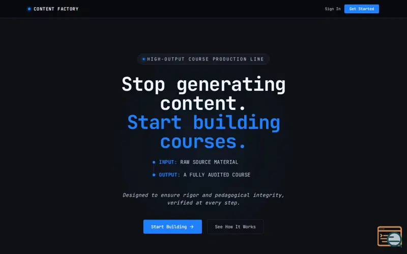 Screenshot of The Content Factory