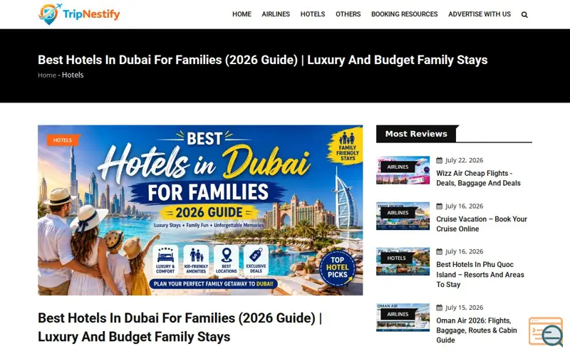 Screenshot of Luxury Budget Family Stays | Tripnestify
