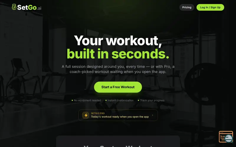 Screenshot of SetGo.ai