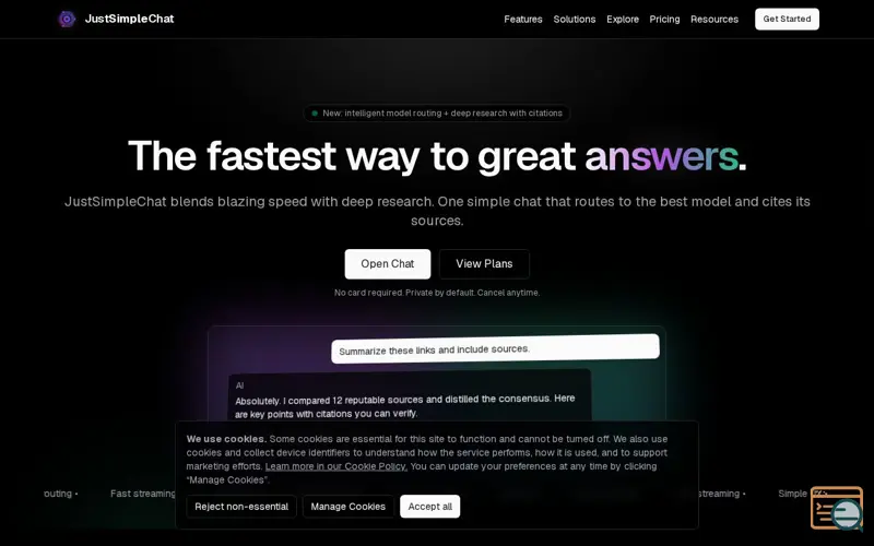 Screenshot of JustSimpleChat 2.0