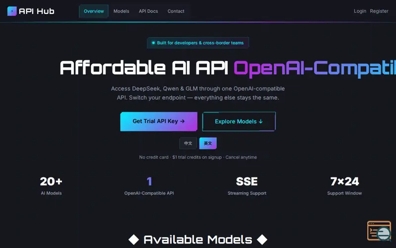 Screenshot of API Hub