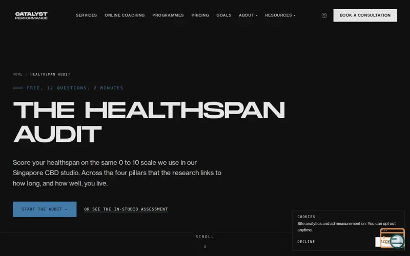 Screenshot of Catalyst Healthspan Audit