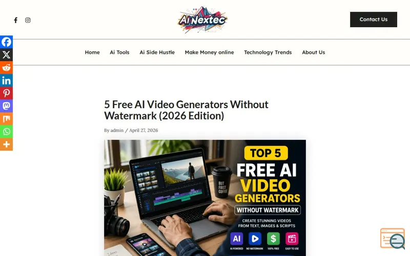 Screenshot of ainextec.com