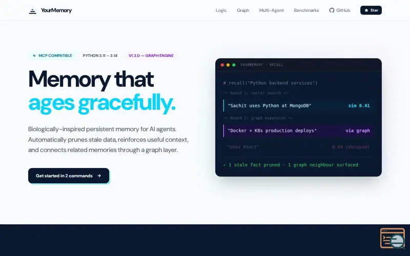 Screenshot of YourMemory