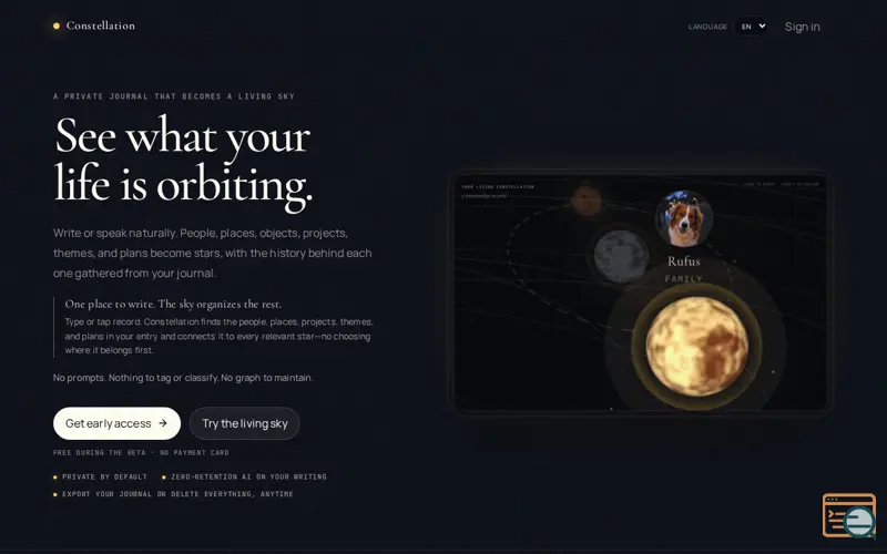 Screenshot of Constellation
