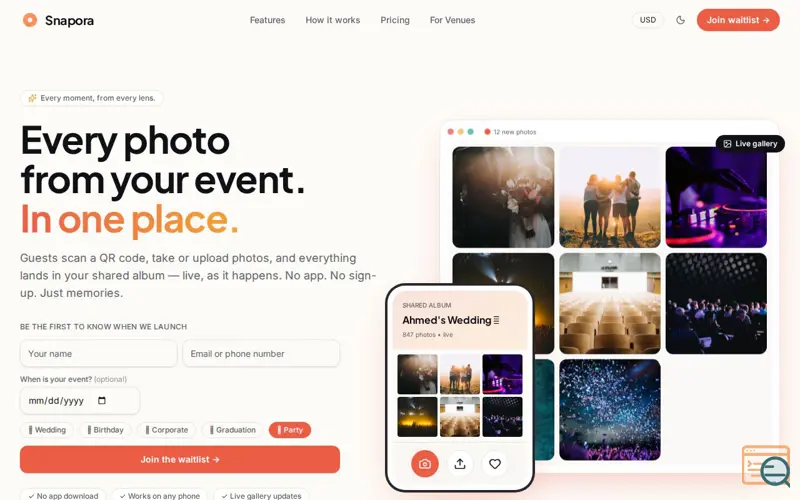 Screenshot of Snapora