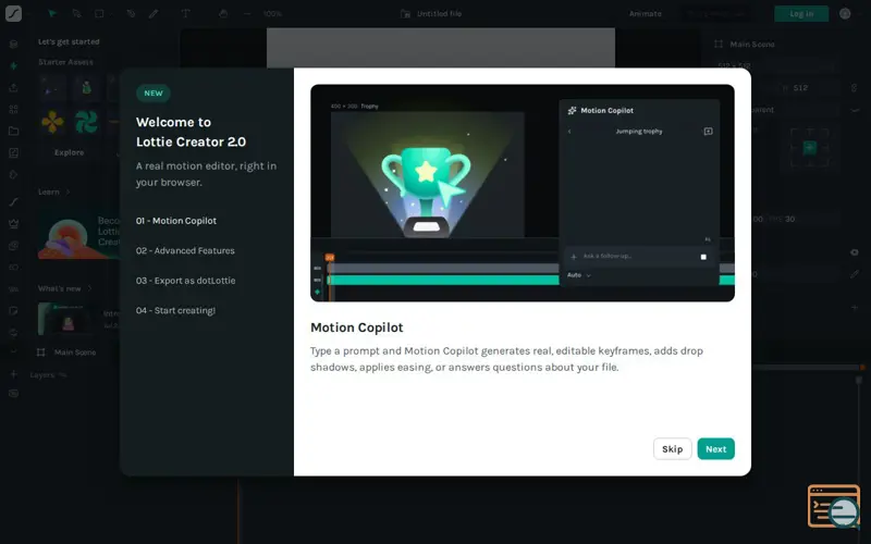 Screenshot of Lottie Creator 2.0, a launch using CleverTap