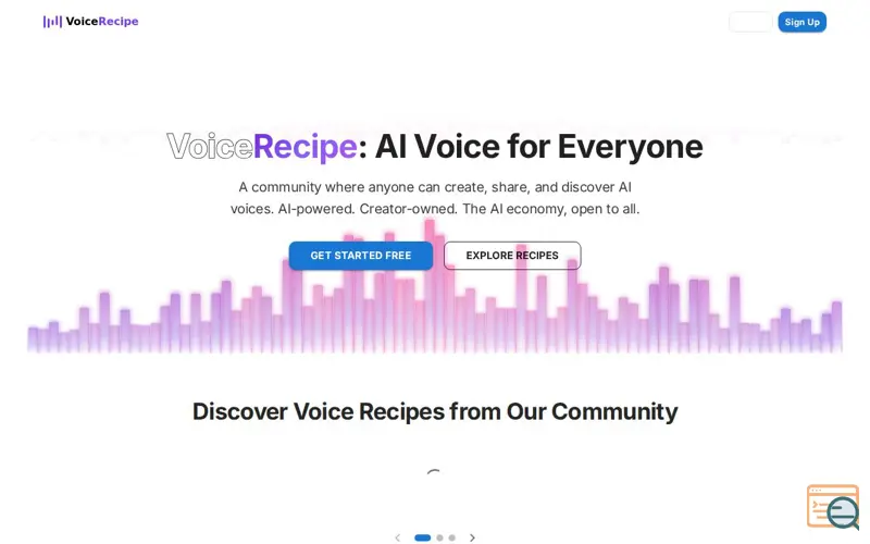 Screenshot of VoiceRecipe