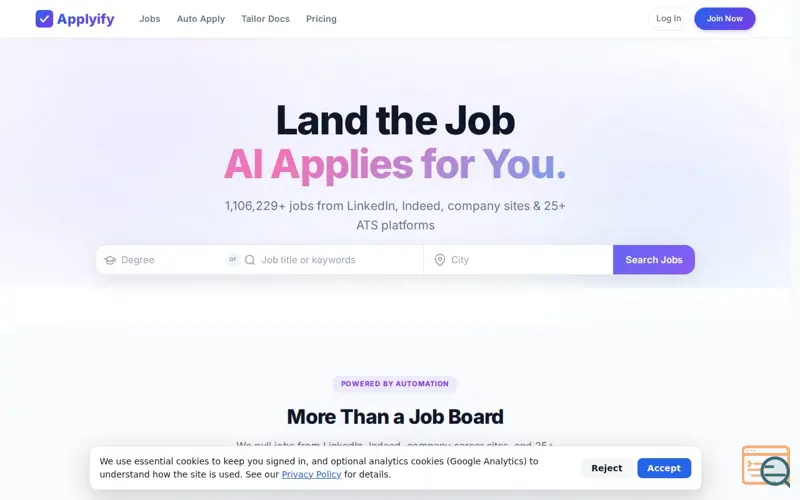 Screenshot of Applyify