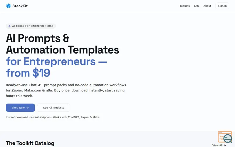 Screenshot of StackKit