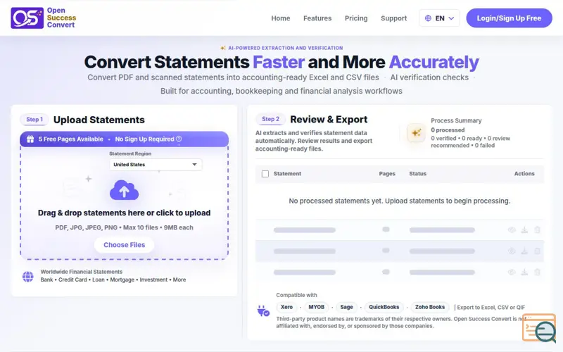 Screenshot of Open Success Convert