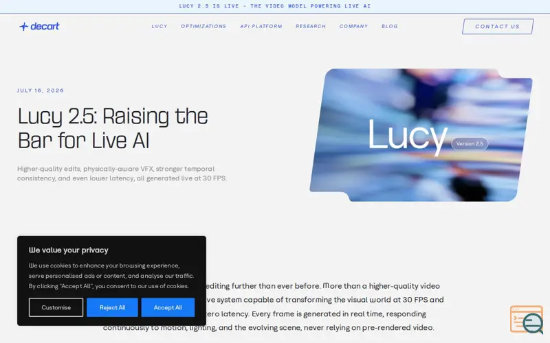 Screenshot of Lucy 2.5, a launch using Apple Domain Verification