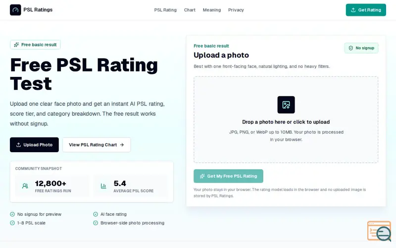 Screenshot of PSL Rating