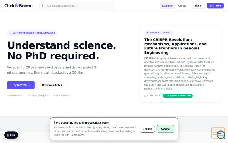 Screenshot of Click&Boom